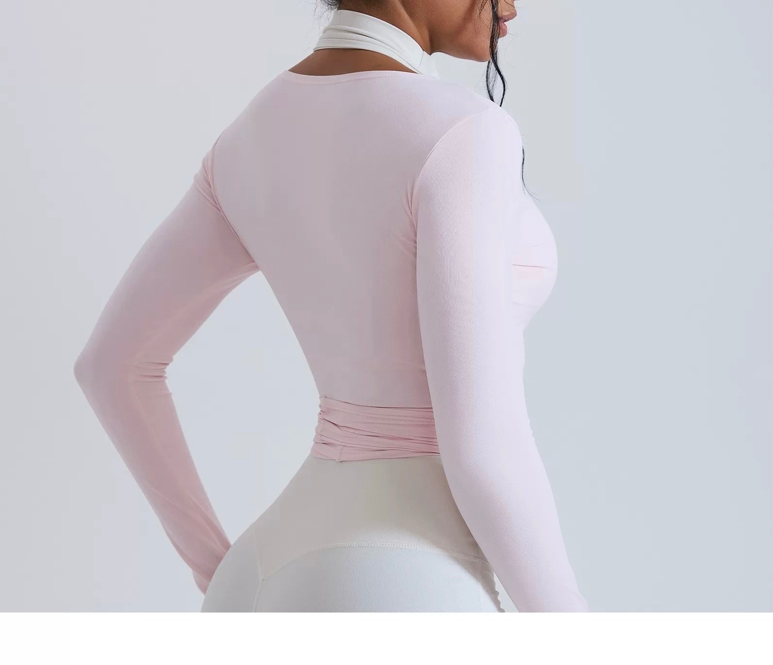 TIE-FRONT LONG SLEEVE TOP