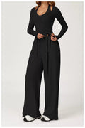 TIE-FRONT LONG SLEEVE TOP