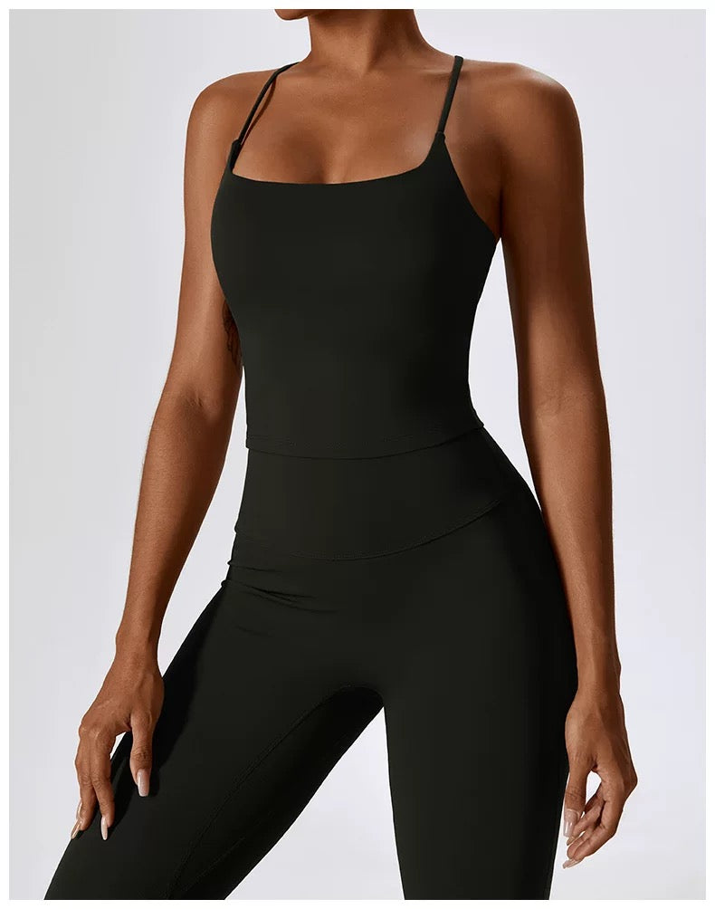 Cross-Back Sculpt Top