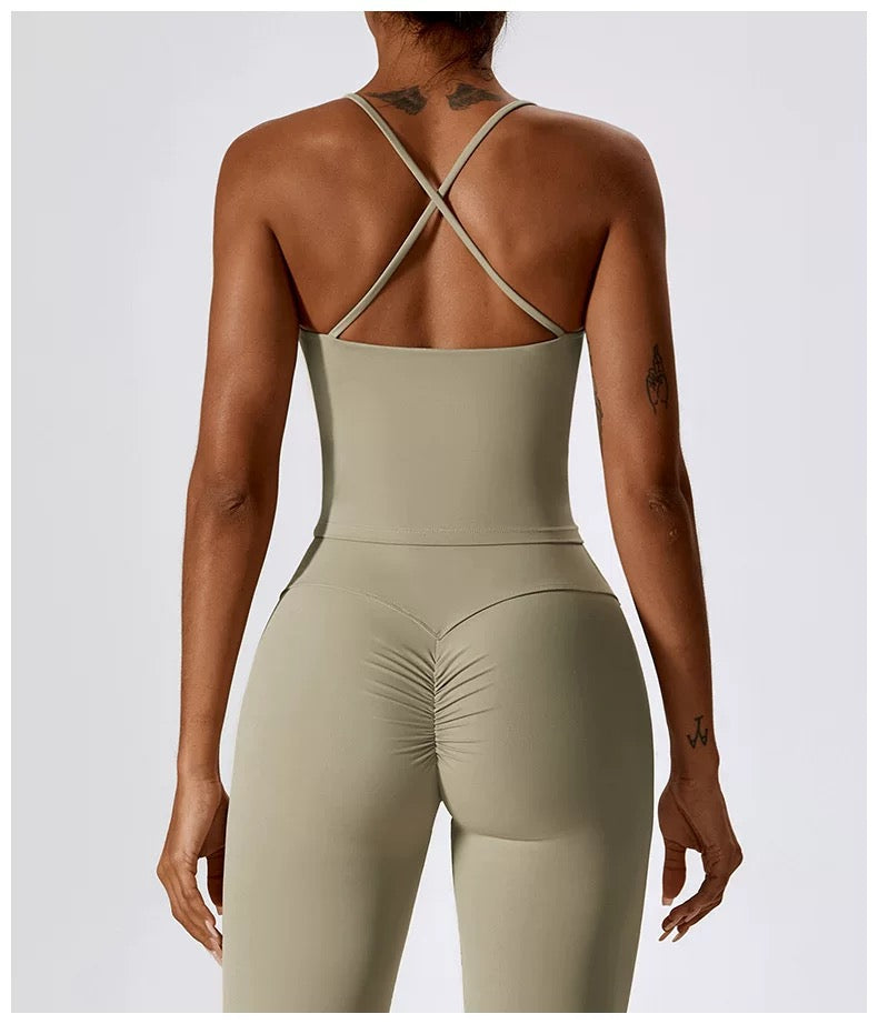 Cross-Back Sculpt Top