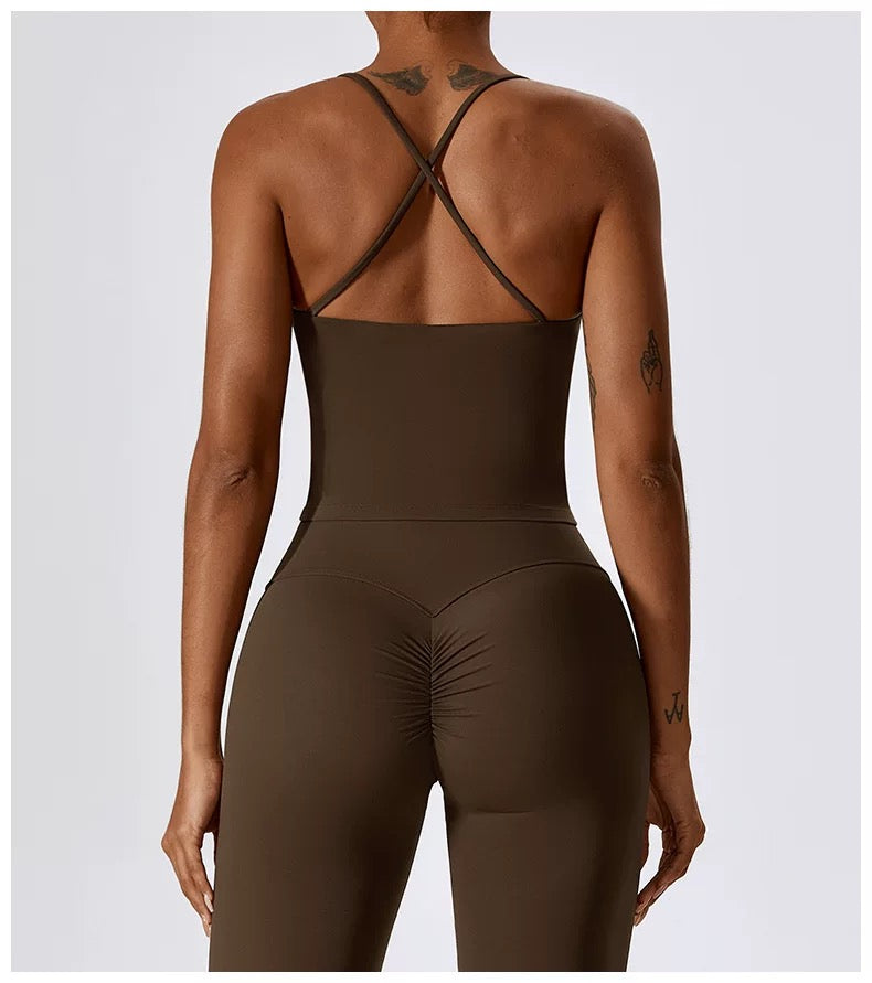 Cross-Back Sculpt Top