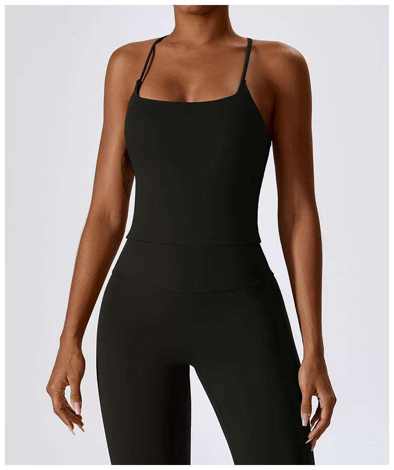 Cross-Back Sculpt Top