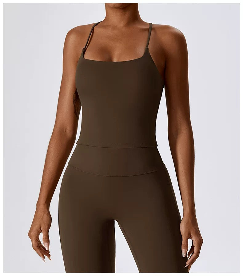 Cross-Back Sculpt Top