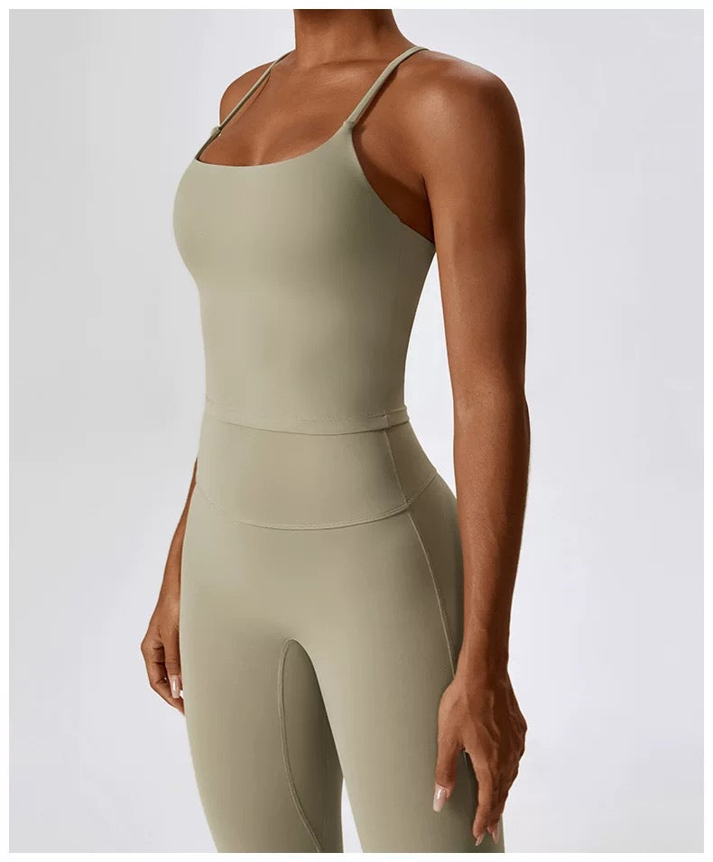 Cross-Back Sculpt Top